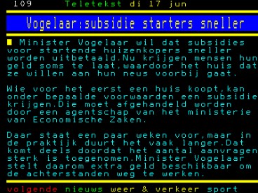 Koopsubsidies teletekst